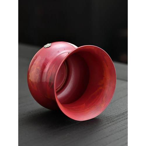 紫铜建水小号茶室家用茶渣缸茶水缸茶具配件手工覆古茶道功夫茶具 - 图2