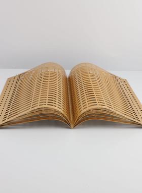 现代轻奢黑色艺术金属镂空书卷摆件样板房售楼处书房卧室玄关装饰