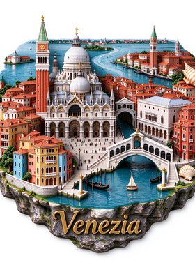 【欧洲水城意大利威尼斯冰箱贴】Venezi世界知名水上都市旅游纪念