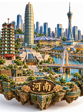 【河南冰箱贴】CBD千玺广场郑州二七纪念中原福塔博物馆打卡磁贴