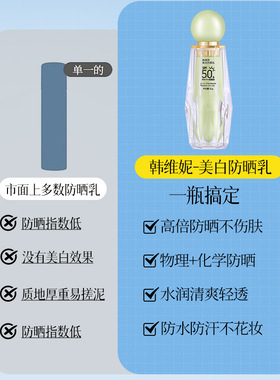 韩维妮户外美白隔离防晒乳30g防晒霜紫外线清爽透气不油腻正品