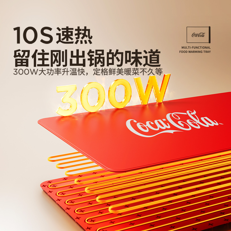 可口可乐暖菜板多功能硅胶柔性折叠家用餐桌加热板热菜板家用桌垫,淘宝优惠券,粉丝福利购,淘宝优惠卷