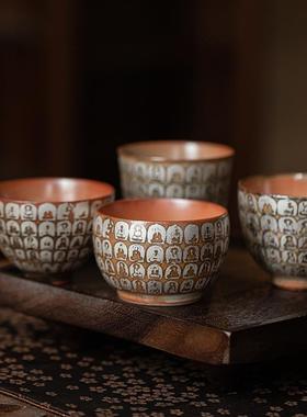 复古陶瓷茶杯敦煌万佛鎏银禅心杯主人杯品茗杯单杯复古小号茶盏