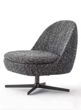 北欧意式简约定型棉皮布艺家用商务会客洽谈休闲单人沙发椅