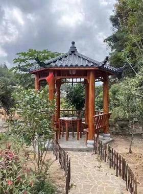 常规亭防腐木四角仿古凉亭庭院花园别墅木屋实木古建六角亭