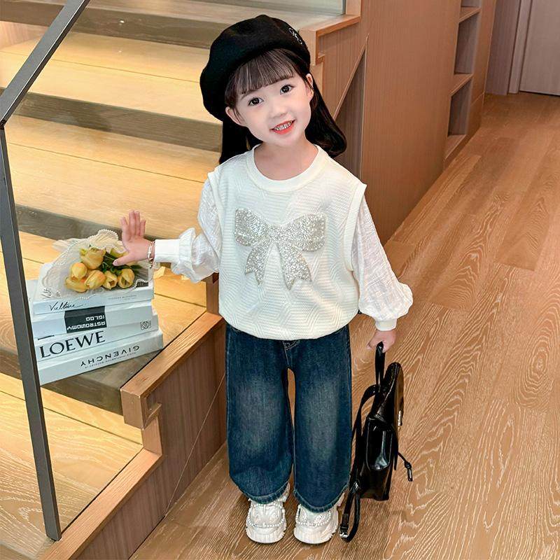 女童牛仔裤秋冬款2025新款儿童秋装裤子中小童装女孩秋季直筒长裤,淘宝优惠券,粉丝福利购,淘宝优惠卷