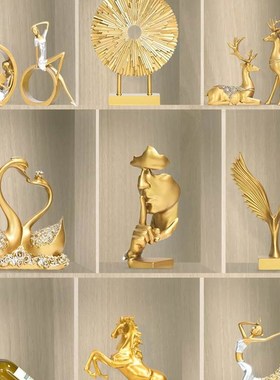 现代轻奢高档摆件家居客厅酒柜电视柜装饰品欧式创意玄关桌面摆件