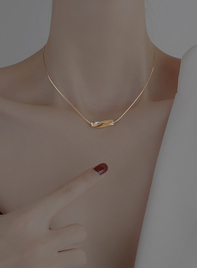 Z小姐 银色项链女夏设计感锁骨百搭简约银项链女小众高级感锁骨链