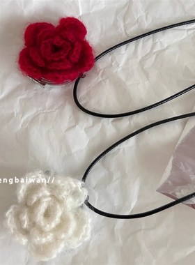 郑佰万 小众挂脖吊坠立体花朵小镜子项链穿搭饰品外出补妆超方便