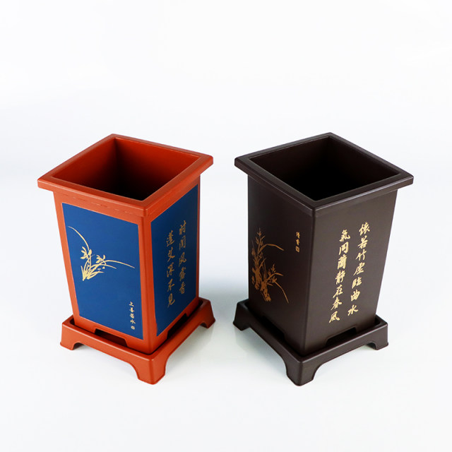 Resin classical imitation purple sand orchid flowerpot