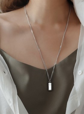 小众高级设计感暴富小金条金砖长款项链女毛衣链秋冬2021年新款潮