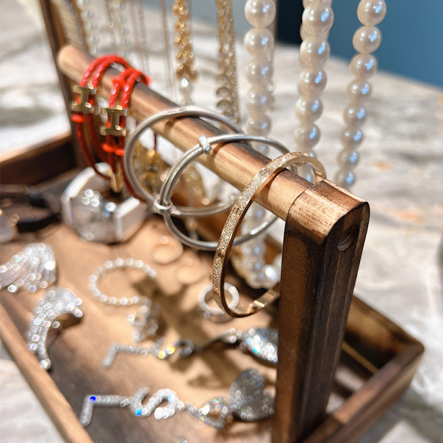 Solid wood jewelry box simple fashion jewelry stand