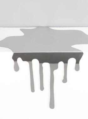 现代简约创意不锈钢抽象水滴托盘样板房办公室家居桌面软装饰品