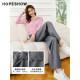 Hongxiu 2025 Spring New Women's Mid-waist Wide-Leg Suit Pants