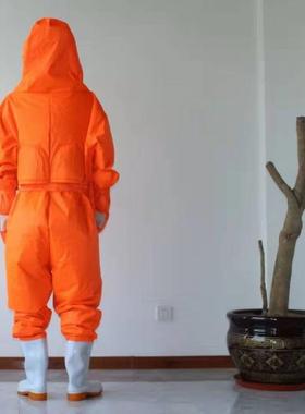 美康连体防蜂服钢丝面网双层面料耐磨抗拉防叮咬精细细作抓蜂需