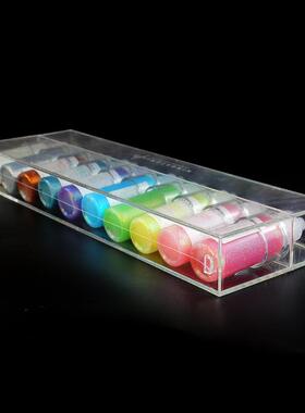 亚克力置物架透明亚克力格子亚克力桌面翻盖防尘收纳盒陈列盒