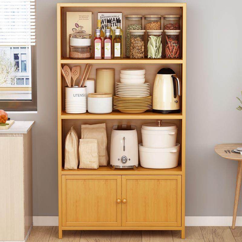 楠竹厨房置物架锅盖用品收纳柜子客厅多层储物柜实木简易书架落地,淘宝优惠券,粉丝福利购,淘宝优惠卷