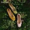 Daphne sheepskin red shoes women's flat wedding shoes