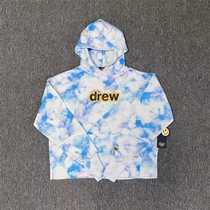 DREW smiling face Bieber with blue sky white clouds Zen and clothing and European and American street loose womens hoodie hip-hop