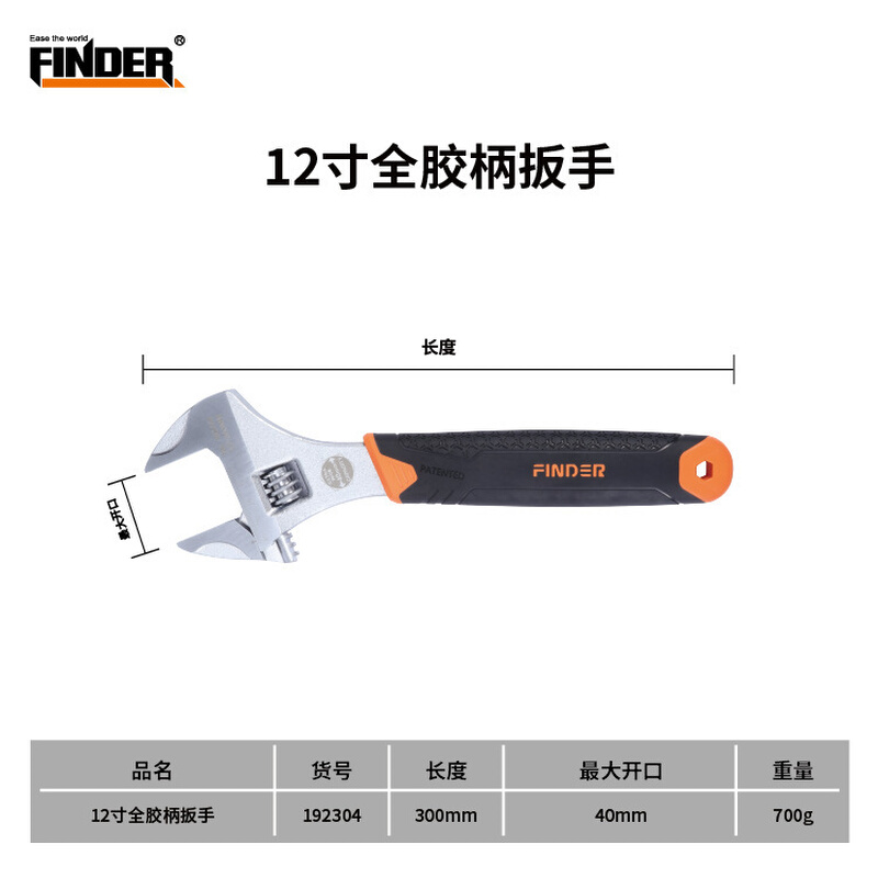 扳活手全胶手柄拆卸小扳手五金工具发现者卫浴活动防滑扳手 - 图3