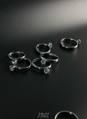 HOWX｜XSOSX联名游戏殿堂钻石戒宽4mm钛钢戒指