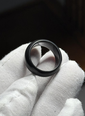 剑羚羊戒指黑色天然非洲跑环戒圈