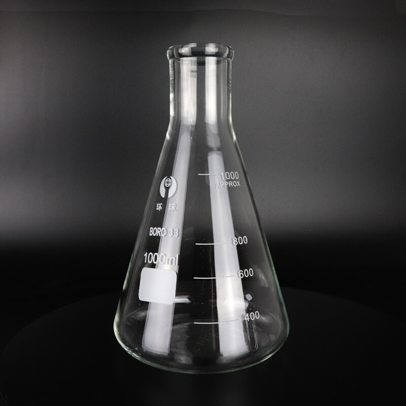 蜀牛加厚高硼硅玻璃三角烧瓶锥形瓶硅胶塞实验室耐高温带塞三角瓶 - 图0