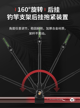 大物杆支架炮台支架碳素超硬钓鱼竿支架长杆3米巨物架杆炮台撑杆