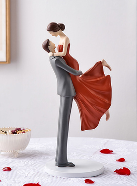 结婚礼物送新人情侣摆件客厅酒柜电视柜卧室房间床头柜婚房装饰品