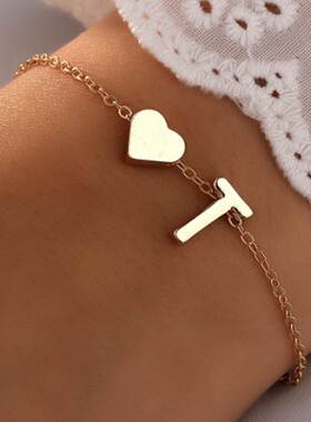 欧美26个英文字母手链手镯 26 English alphabet bracelet women