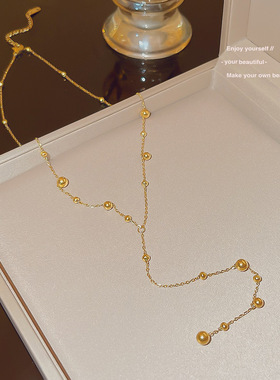 钛钢十字链欧美轻奢长款流苏项链