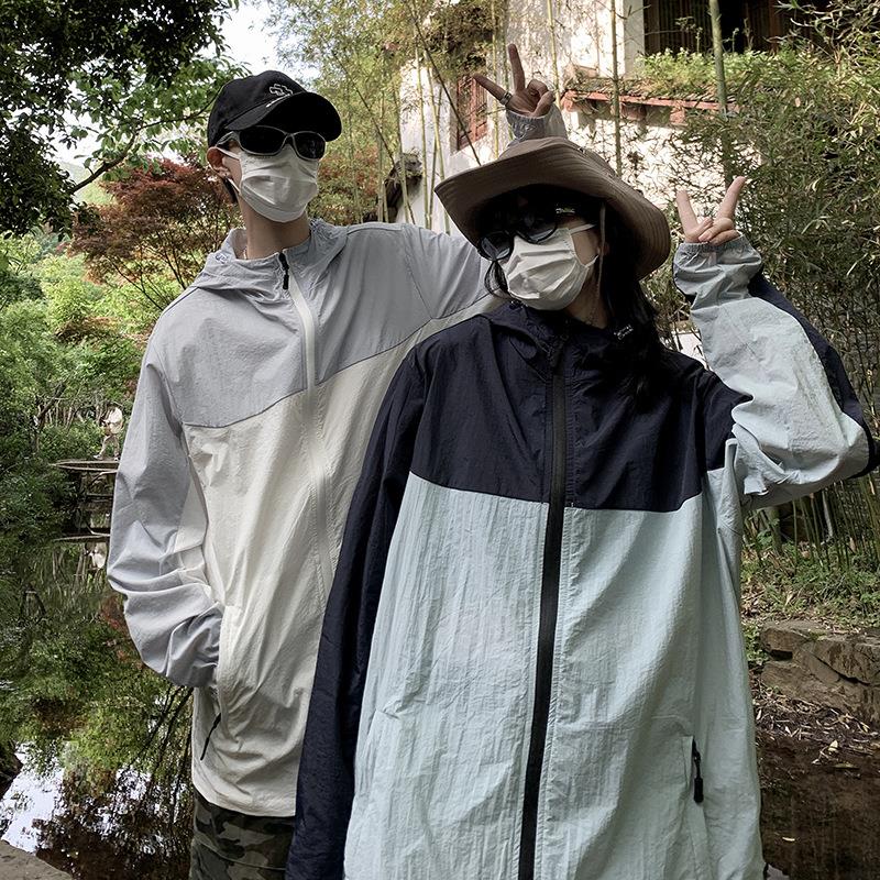 工装防晒衣女日系男夏季薄款山系户外冲锋衣外套防水夹克皮肤衣 - 图0