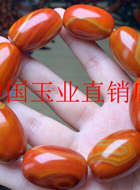 红玛瑙手链南红色缠丝玛瑙高档手串男女本命年时尚配饰枣红带隔珠