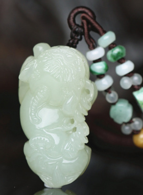 和田玉貔貅吊坠男士女款项链饰品白玉石挂坠招财转运腰缠万贯饰品