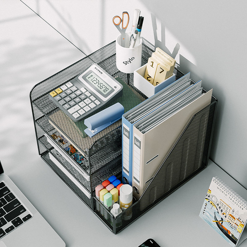 办公桌收纳文件架文件夹收纳盒置物架金属书立架办公室工位资料架,淘宝优惠券,粉丝福利购,淘宝优惠卷