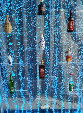 大型亚克力屏风水幕墙流水气泡墙创意鱼缸玄关隔断可定制发光客厅