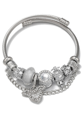 直播爆款潘家高颜值手链 白色仙气丘比特爱心情侣手链手镯饰品