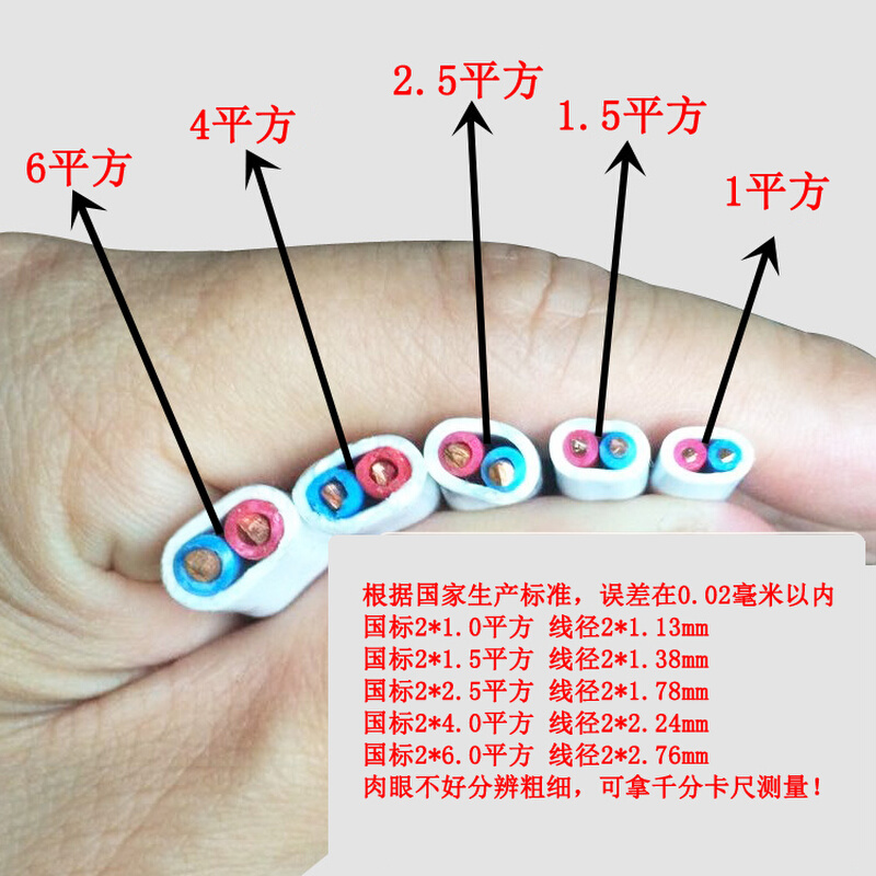 国标护套线2*1.5/2.5/4平方双芯铜线BVVB2.5铜芯护套线1.5电线2芯 - 图1