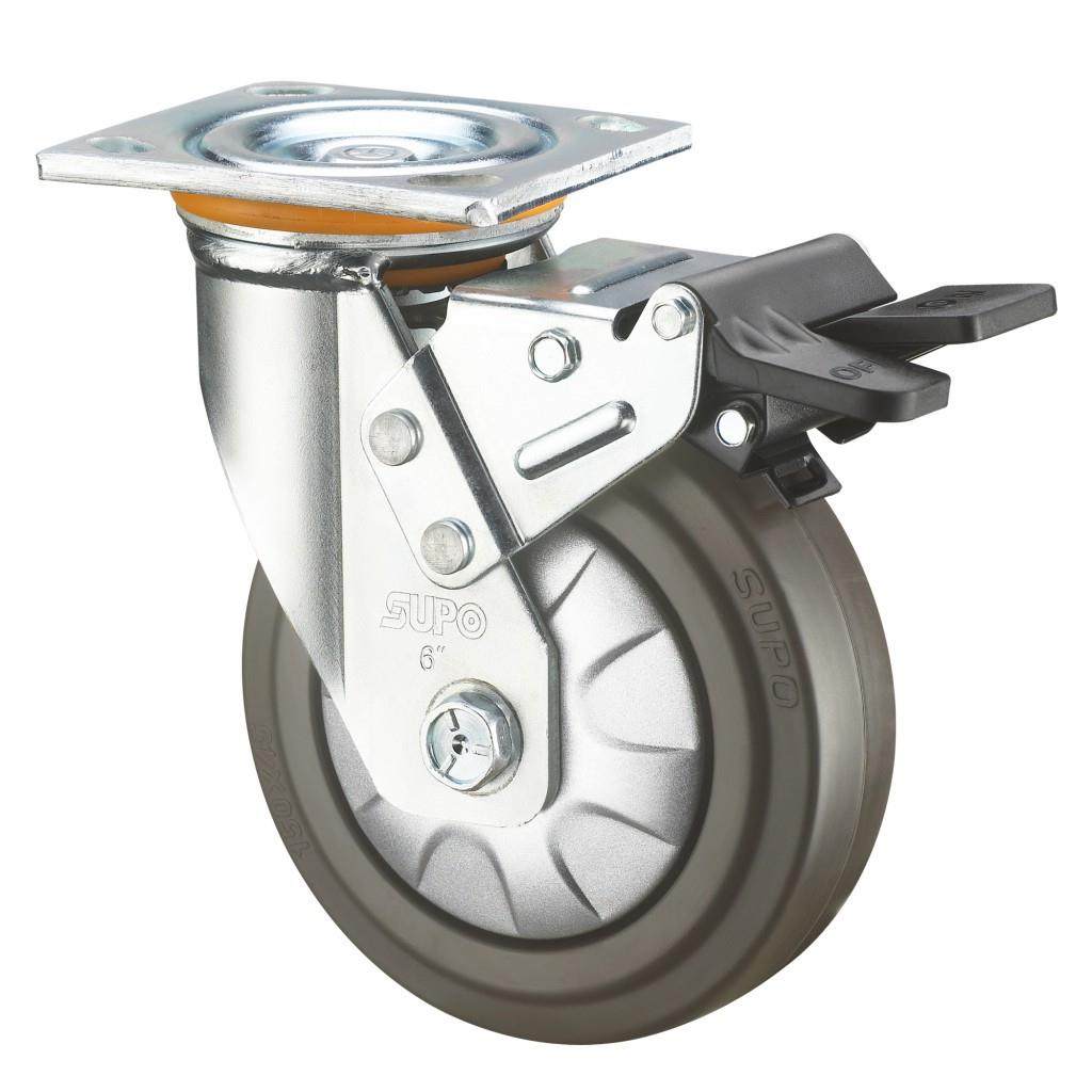 5寸 承重型 万向 橡胶静音带边刹车SUPO向荣脚轮Z07S-01C-125-522,淘宝优惠券,粉丝福利购,淘宝优惠卷