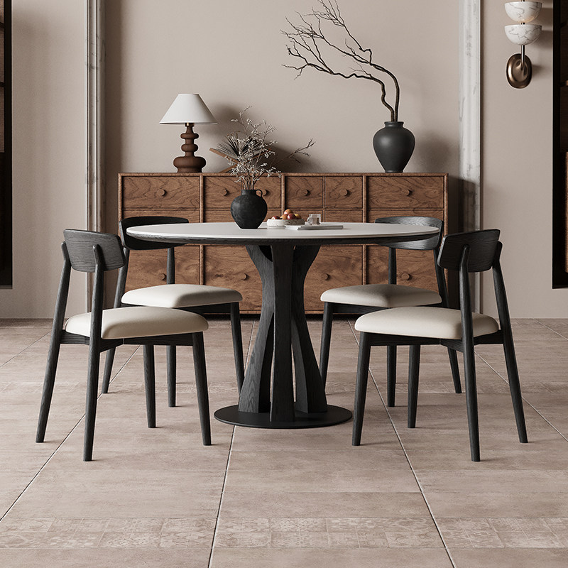 2025新款小户型智能电磁炉暖菜一体多功能德利丰岩板圆桌餐桌椅子,淘宝优惠券,粉丝福利购,淘宝优惠卷