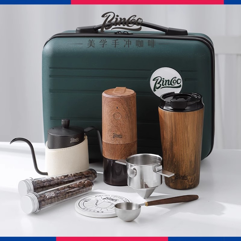 Bincoo手冲咖啡壶套装户外冲咖啡器具手磨咖啡机便携手提箱随行杯 - 图3