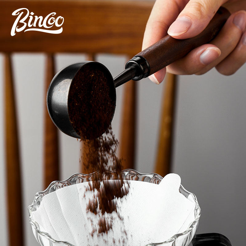 Bincoo咖啡勺304不锈钢盛咖啡豆专用克数勺长柄胡桃木咖啡粉量勺,淘宝优惠券,粉丝福利购,淘宝优惠卷