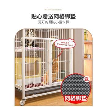 Xinjiang ສົ່ງຟຣີ cage cat home indoor ພື້ນທີ່ຫວ່າງຂະຫນາດໃຫຍ່ພິເສດທີ່ມີຫ້ອງນ້ໍາ cat villa pet cattery ສອງຊັ້ນ