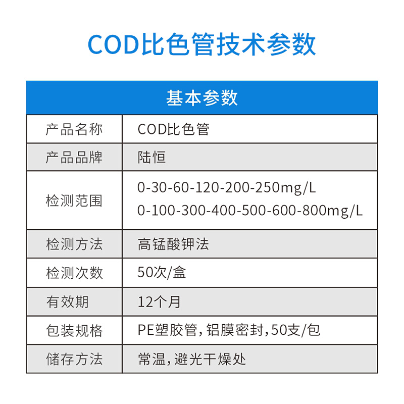 化学需氧量试剂盒快速测试盒电镀废水cod检测COD比色管0-250mg/L-图3
