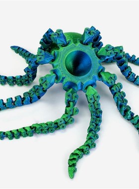 2024年3D打j印章鱼可活动关节玩具八爪鱼收藏乌贼鱼缸摆件摆件章