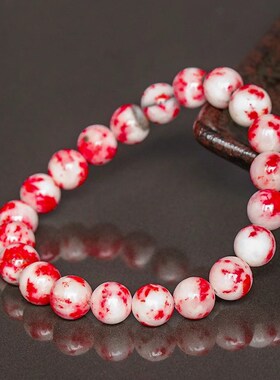 朱砂手串精品原矿白里透红C血砂原石手串本命男女饰品
