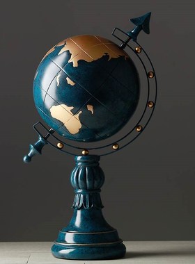 创意北欧风复g古摆设地球仪玄关家居书房办公室客厅酒柜装饰品摆