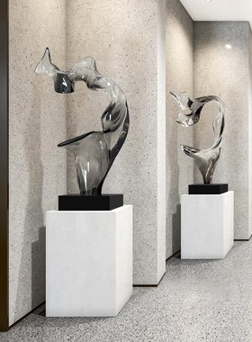桌面轻奢b抽象雕塑工艺品时尚简约现代家居样板房客厅软装落地摆