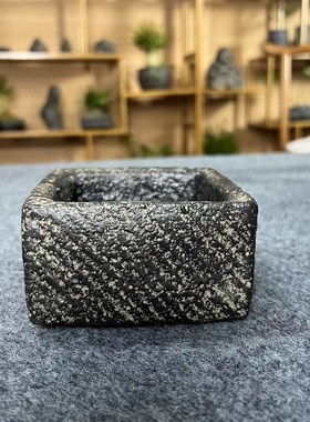 新中式仿古汉砖禅意小福贵微景观花盆菖蒲文竹桌面W复古做旧花器