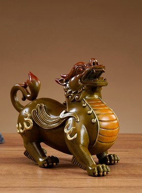 纯铜貔貅招财摆件公母一对客厅聚C财旺财家用店铺公司开业送礼皮